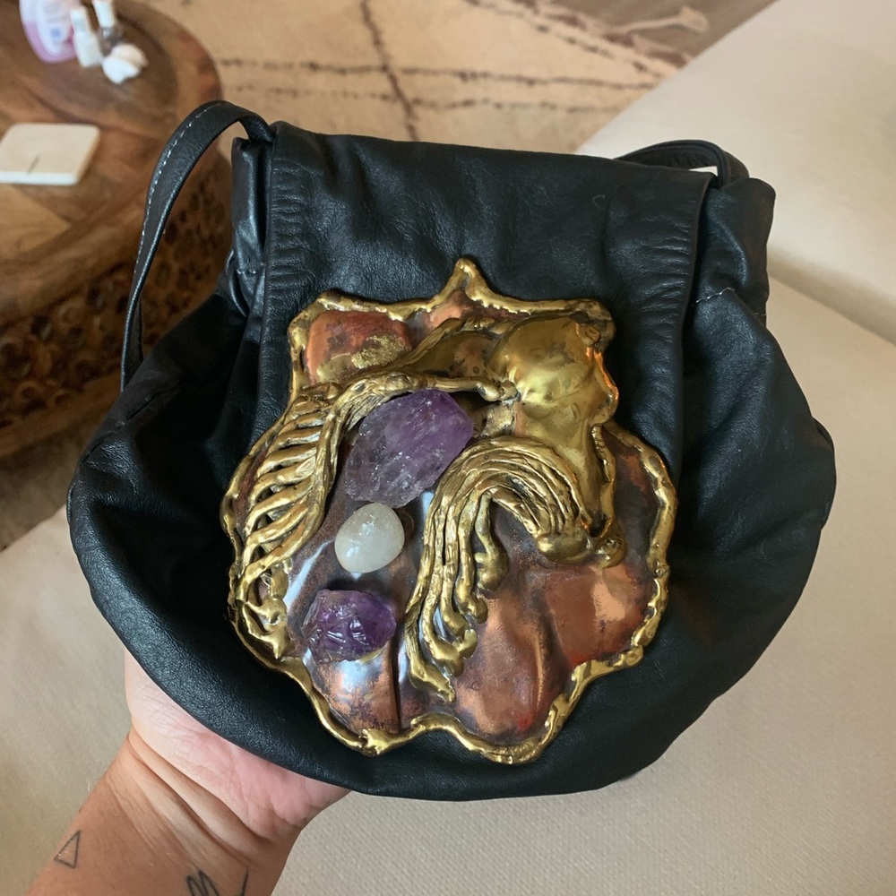 Unique Vintage Fancy Nancy Handmade Leather Bag